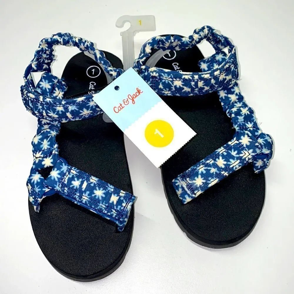 🔥Cat & Jack  kids shoes girls sandals  New Blue/Black (200)